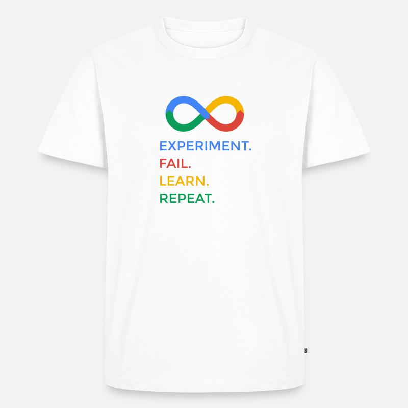experiment fail learn repeat science - Männer Premium Bio T-Shirt - Weiß