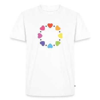 pride heart circle - Men's Premium Organic T-Shirt - white - Front - Nico (187cm)