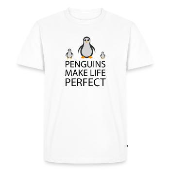Pingouin - T-shirt Premium bio Homme - blanc - Devant - Nico (187cm)