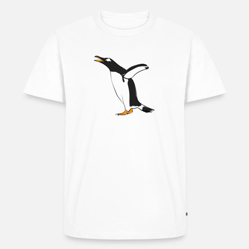 Pinguin - Männer Premium Bio T-Shirt - Weiß