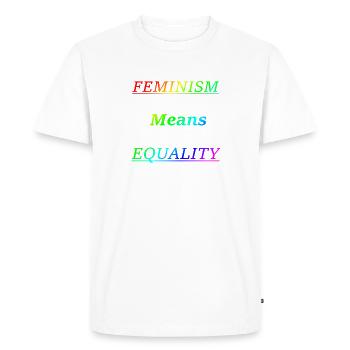 Feminism means equality - Men's Premium Organic T-Shirt - white - Front - Nico (187cm)