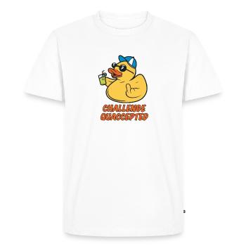 Freche Quietscheente - Défi relevé - T-shirt Premium bio Homme - blanc - Devant - Nico (187cm)