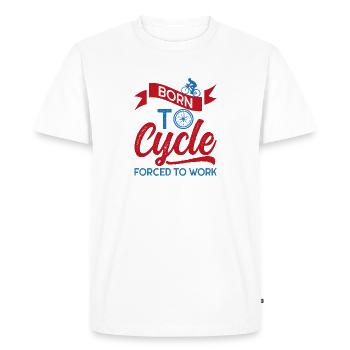 Born to cycle Geschenk Fahrrad Radfahrer Sport - T-shirt Premium bio Homme - blanc - Devant - Nico (187cm)