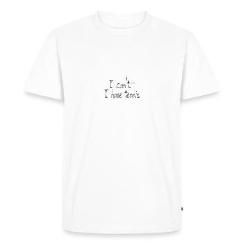 Je ne peux pas avoir de tennis - T-shirt Premium bio Homme - blanc - Devant - Nico (187cm)