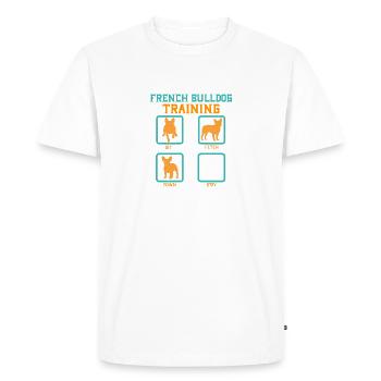 French Bulldog Training - T-shirt Premium bio Homme - blanc - Devant - Nico (187cm)