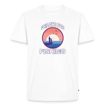 Pêche amusante pêche hobby pêche pêcher - T-shirt Premium bio Homme - blanc - Devant - Nico (187cm)