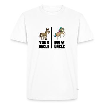 Nièce Neveu De l’Oncle Parrain Ton Oncle Mon - T-shirt Premium bio Homme - blanc - Devant - Nico (187cm)