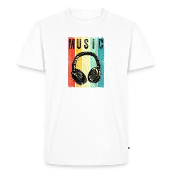 Electronic Music Lover DJ Headphones - Men's Premium Organic T-Shirt - white - Front - Nico (187cm)