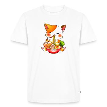 Ramen Cat Anime Japonais - T-shirt Premium bio Homme - blanc - Devant - Nico (187cm)