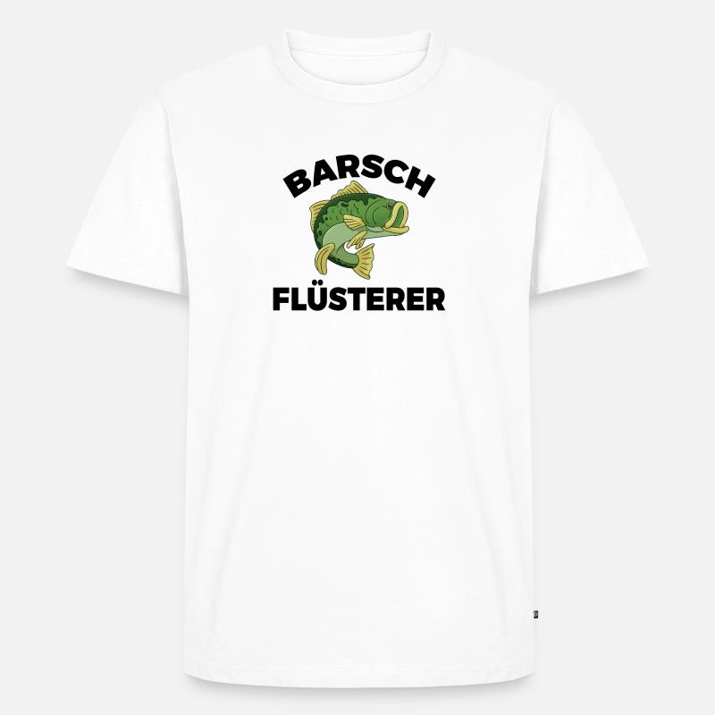 Barsch Flüsterer Barschangler Raubfisch - Männer Premium Bio T-Shirt - Weiß