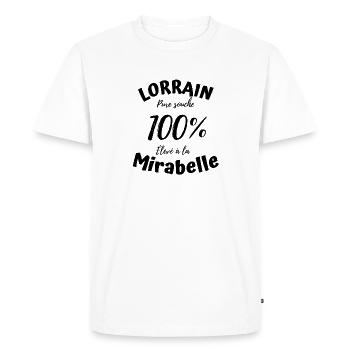 cadeau homme lorrain humour noel anniversaire - T-shirt Premium bio Homme - blanc - Devant - Nico (187cm)