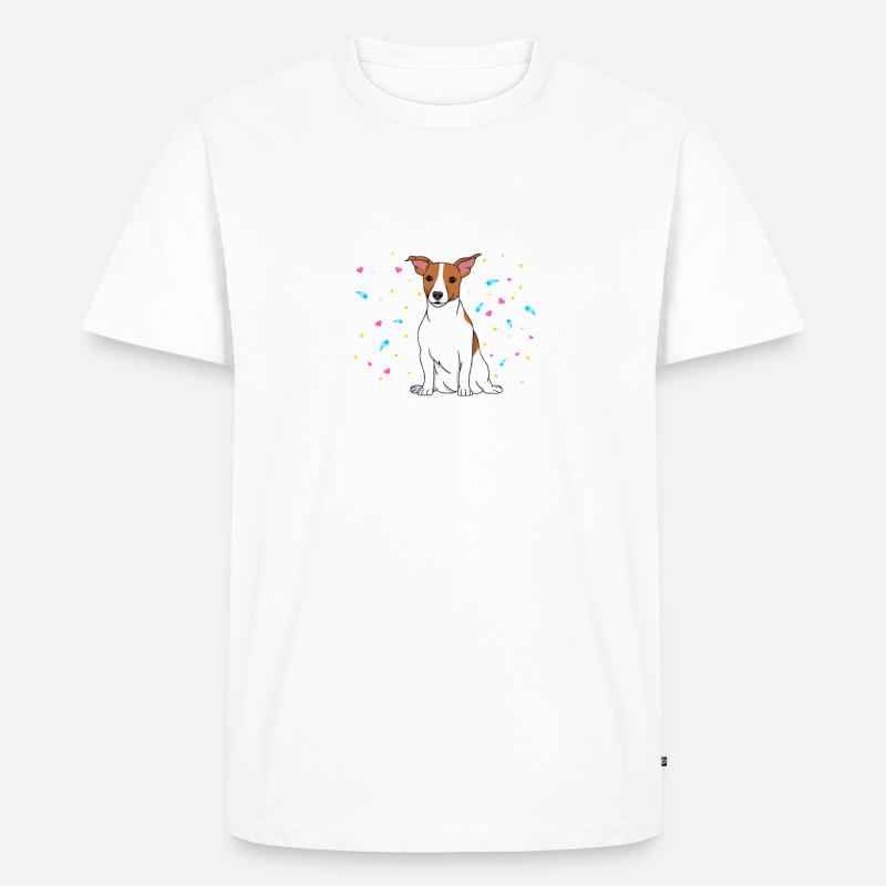 JACK RUSSELL TERRIER Glitzer - Männer Premium Bio T-Shirt - Weiß