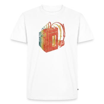 Color vintage retro retro walkman - T-shirt Premium bio Homme - blanc - Devant - Nico (187cm)