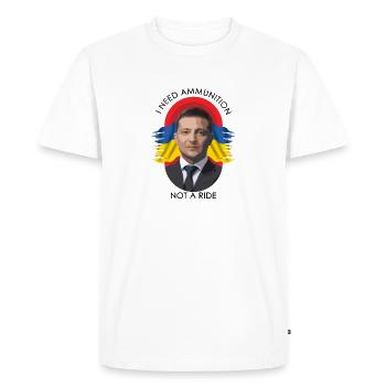 Ukraine Volodymyr Zelenskyy I need Ammunition - Men's Premium Organic T-Shirt - white - Front - Nico (187cm)