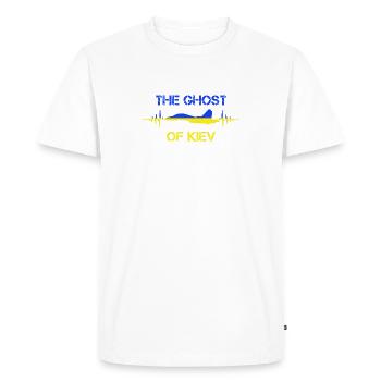 Le fantôme de Kiev Puck Futin Fuck Poutine Zelensky - T-shirt Premium bio Homme - blanc - Devant - Nico (187cm)