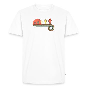 Fireman Running Vintage Sunset Rainbow Color - Men's Premium Organic T-Shirt - white - Front - Nico (187cm)