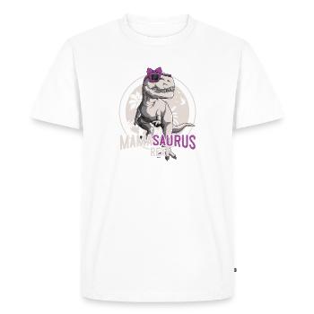 Mamasaurus Mom Dinosaur Mother's Day Gift - Men's Premium Organic T-Shirt - white - Front - Nico (187cm)