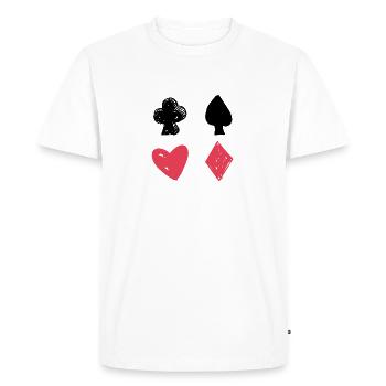 Cross Spade Heart Diamond Double Head Card Game - Men's Premium Organic T-Shirt - white - Front - Nico (187cm)