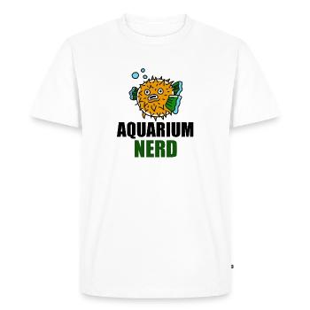 Puffer Fish Aquarium Humour Poisson Aquarium Nerd - T-shirt Premium bio Homme - blanc - Devant - Nico (187cm)