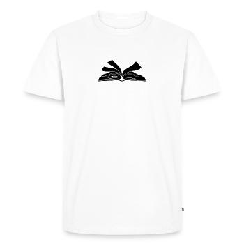 Book reading open book - Men's Premium Organic T-Shirt - white - Front - Nico (187cm)