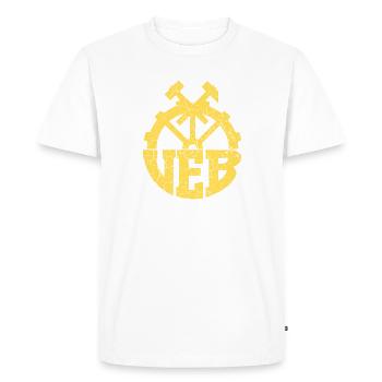 VEB - DDR Volks Propre société - Retro - T-shirt Premium bio Homme - blanc - Devant - Nico (187cm)