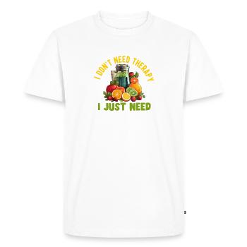 Jus Hommes Femmes Presse-agrumes Cleanse Smoothie Juice - T-shirt Premium bio Homme - blanc - Devant - Nico (187cm)