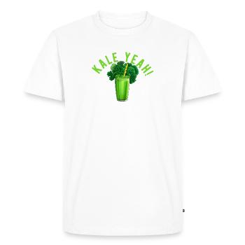 Jus Hommes Femmes Presse-agrumes Cleanse Smoothie Juice - T-shirt Premium bio Homme - blanc - Devant - Nico (187cm)