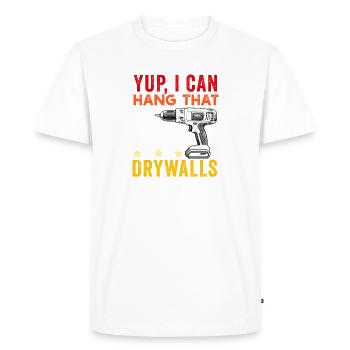 Drywall Installer Drywaller Drywall Finisher - Men's Premium Organic T-Shirt - white - Front - Nico (187cm)