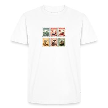 Timbre Collectionneur Affranchissement Estampillage Philatéliste Hommes - T-shirt Premium bio Homme - blanc - Devant - Nico (187cm)