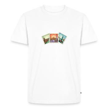 Timbre Collectionneur Affranchissement Estampillage Philatéliste Hommes - T-shirt Premium bio Homme - blanc - Devant - Nico (187cm)