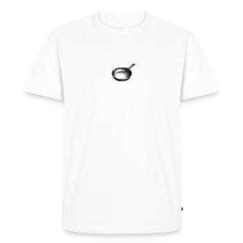 Poêle en fonte Lover Friture Poêle Drôle De Cuisson - T-shirt Premium bio Homme - blanc - Devant - Nico (187cm)