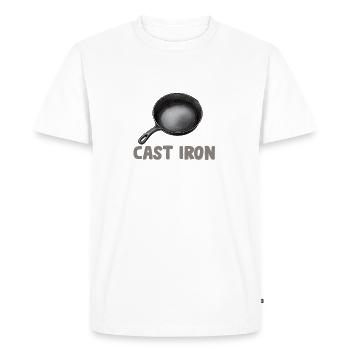 Poêle en fonte Lover Friture Poêle Drôle De Cuisson - T-shirt Premium bio Homme - blanc - Devant - Nico (187cm)