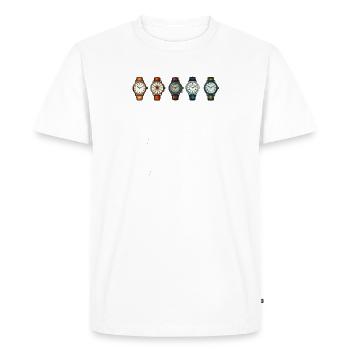 Horloger Collectionneur Horloger Collectionneur de montres - T-shirt Premium bio Homme - blanc - Devant - Nico (187cm)