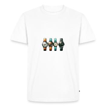 Horloger Collectionneur Horloger Collectionneur de montres - T-shirt Premium bio Homme - blanc - Devant - Nico (187cm)