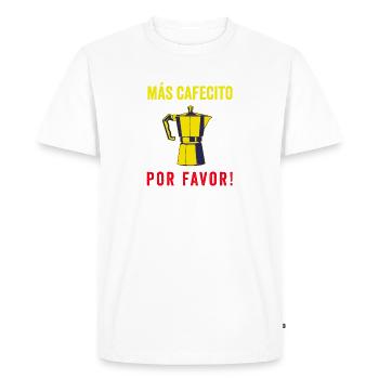 Funny Spanish Shirts Cafecito Cafe Espanol - Men's Premium Organic T-Shirt - white - Front - Nico (187cm)
