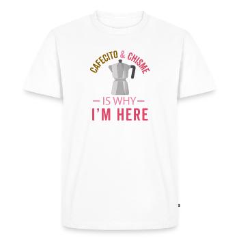 Drôles de chemises espagnoles Cafecito Cafe Español - T-shirt Premium bio Homme - blanc - Devant - Nico (187cm)