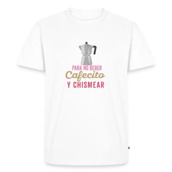 Funny Spanish Shirts Cafecito Cafe Espanol - Men's Premium Organic T-Shirt - white - Front - Nico (187cm)