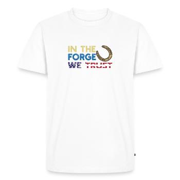 Drôle de maréchal-ferrant fers à cheval Installateur de sabots de chevaux - T-shirt Premium bio Homme - blanc - Devant - Nico (187cm)