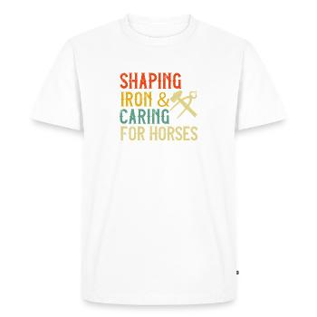 Drôle de maréchal-ferrant fers à cheval Installateur de sabots de chevaux - T-shirt Premium bio Homme - blanc - Devant - Nico (187cm)