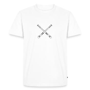Flûtiste Chrétien Femmes Filles Hommes Flûtiste - T-shirt Premium bio Homme - blanc - Devant - Nico (187cm)
