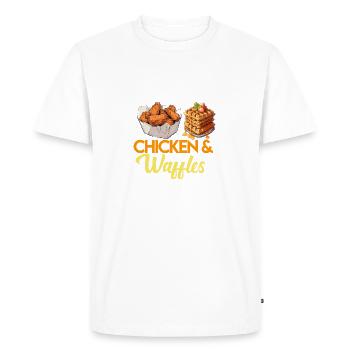 Amateur d’ailes de poulet frites au poulet et aux gaufres - T-shirt Premium bio Homme - blanc - Devant - Nico (187cm)
