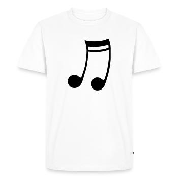 double note - Men's Premium Organic T-Shirt - white - Front - Nico (187cm)