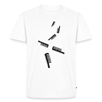 Icône de coiffeur peigne - T-shirt Premium bio Homme - blanc - Devant - Nico (187cm)