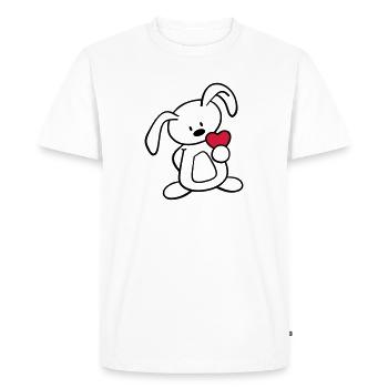 Un mignon lapin vous donne un coeur - T-shirt Premium bio Homme - blanc - Devant - Nico (187cm)