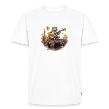 Frog playing banjo - Men's Premium Organic T-Shirt - white - Front - Nico (187cm)