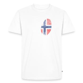 DNA Norway T-shirt - T-shirt Premium bio Homme - blanc - Devant - Nico (187cm)
