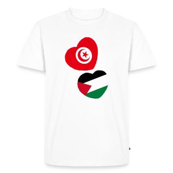 Tunisia - Palestine - Men's Premium Organic T-Shirt - white - Front - Nico (187cm)