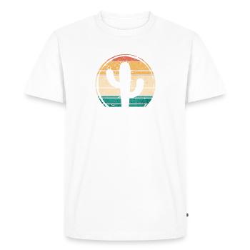 Vintage Cactus Cactus Plante Succulent Désert - T-shirt Premium bio Homme - blanc - Devant - Nico (187cm)