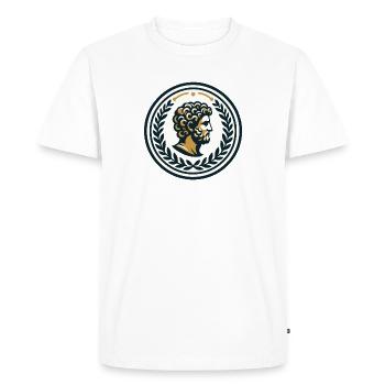 Marc Aurèle le philosophe - T-shirt Premium bio Homme - blanc - Devant - Nico (187cm)