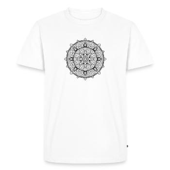 Fleur Mandala - T-shirt Premium bio Homme - blanc - Devant - Nico (187cm)